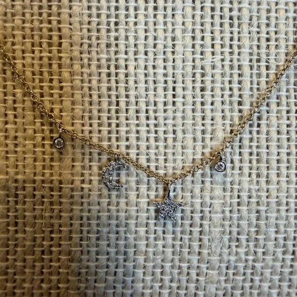 Meira T Mini Moon and Star Bezel Necklace - Picture 3 of 8